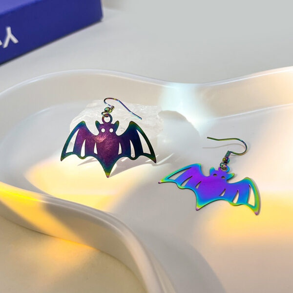 Wholesale Halloween Colorful Gradient Plating Color Matching Stainless Steel Earrings