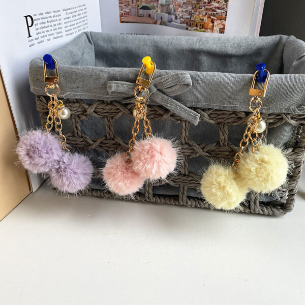 Wholesale Cute Pearl Candy Plush Ball Bags, Keychain Pendants