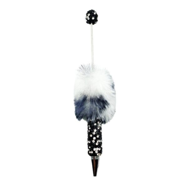 wholesale beadable pens Leopard Fur Ball Heavy Industries DIY Full of Diamonds Rainbow Color Cute Ballpoint Pen