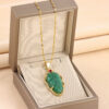 O1CN010lsIZX1xajQPj0K7k_2213206166460-0-cib Wholesale of Green Imitation Chalcedony Stainless Steel Necklaces