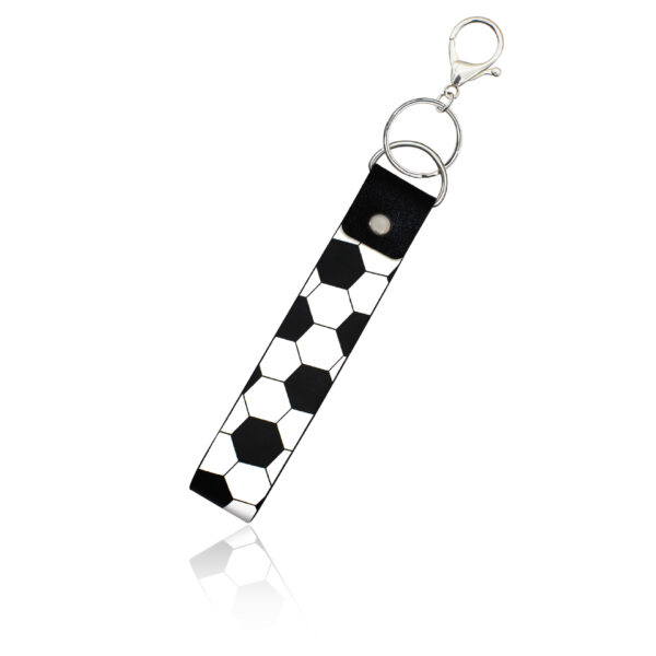 Wholesale Sports Style Rugby, Football, Basketball Pattern, Oil Edged Leather Keychain