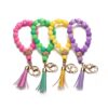 Wholesale Luminous Color Silicone Beaded Wrist Keychain