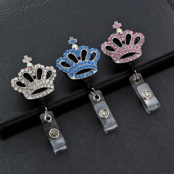 Wholesale Crown Diamond Retractable Alloy Keychain