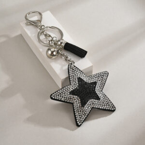 Silver Black / Silver Buckle + five-pointed star tassel