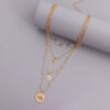 Wholesale Hollow Out Flowers Diamond Cross Alloy Necklaces