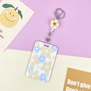 Five-leaf flower-yellow and blue + White easy-pull Buckle (light yellow five-petal flower)