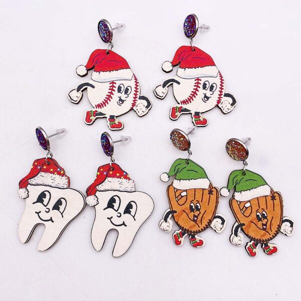 Wholesale Christmas Collection Wooden Earrings