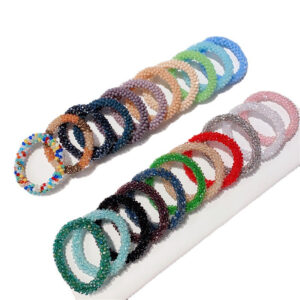 Wholesale Sequin Crystal Color Elastic Rubber Band Bracelet Dual Use