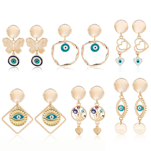 Wholesale Demon Eye Vintage Alloy Earrings