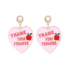 Wholesale Letter Enamel Heart Alloy Earrings