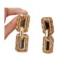 Wholesale Full Diamond Shiny Chain Shaped Metal Earrings