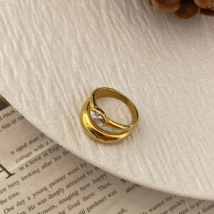 Zircon double ring titanium steel / 6.