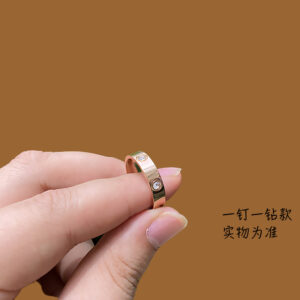 Rose gold a nail a diamond ring / 7 (high quality 5mm wide)