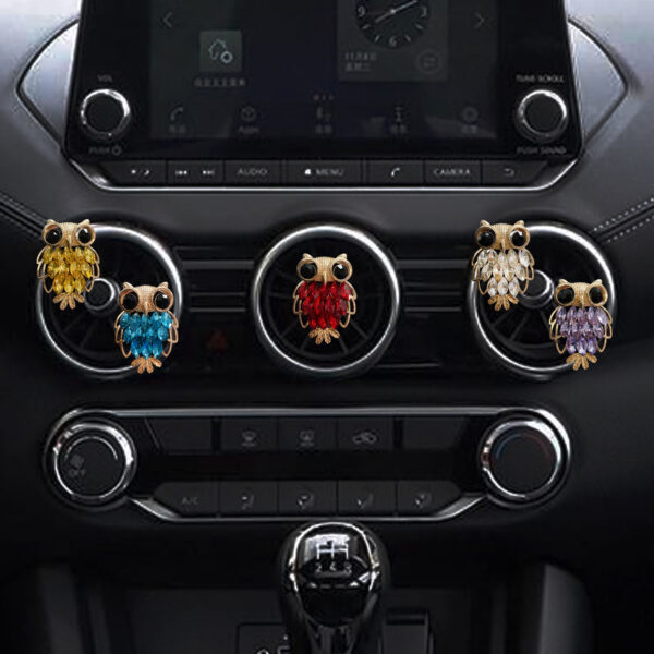 Wholesale Metal Rhinestone Owl Car Aroma Decoration Clip