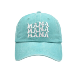Lake Blue-Three Row MAMA Baseball Cap