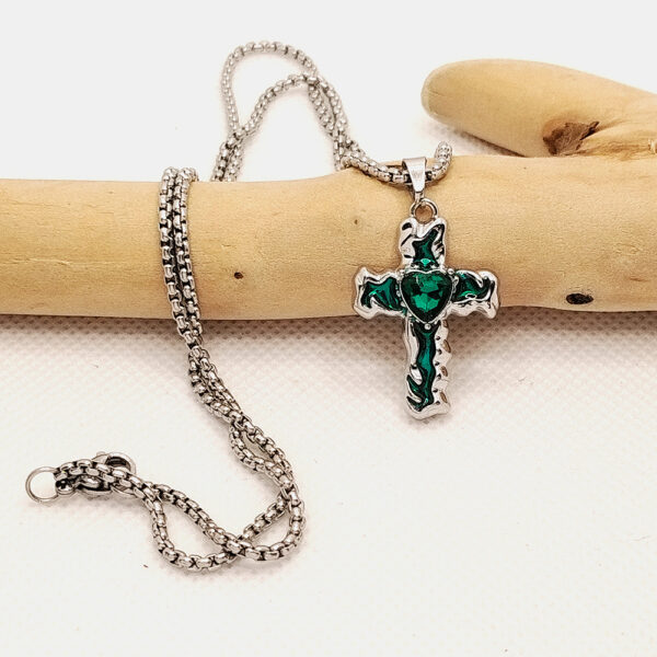 Wholesale Diamond Oil Dripping Cross Necklace