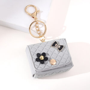 Gray / Chanel style bag keychain