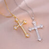 Wholesale Retro Punk Cross Zirconia Necklace