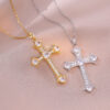 Wholesale Retro Punk Cross Zirconia Necklace