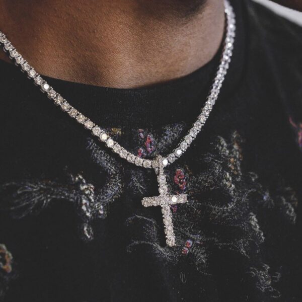 Wholesale Full Diamond Cross Alloy Necklaces