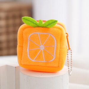 Three-dimensional square orange / 8cm wide and 6cm high