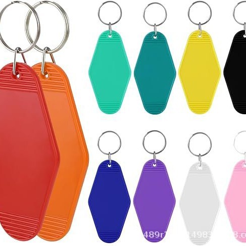 Wholesale Plastic Luggage Tag Retro Motel Number Tag Diamond Hotel Room Card Keychain