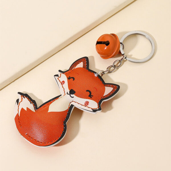 Wholesale PU Cotton Filled Bell Little Fox Keychain
