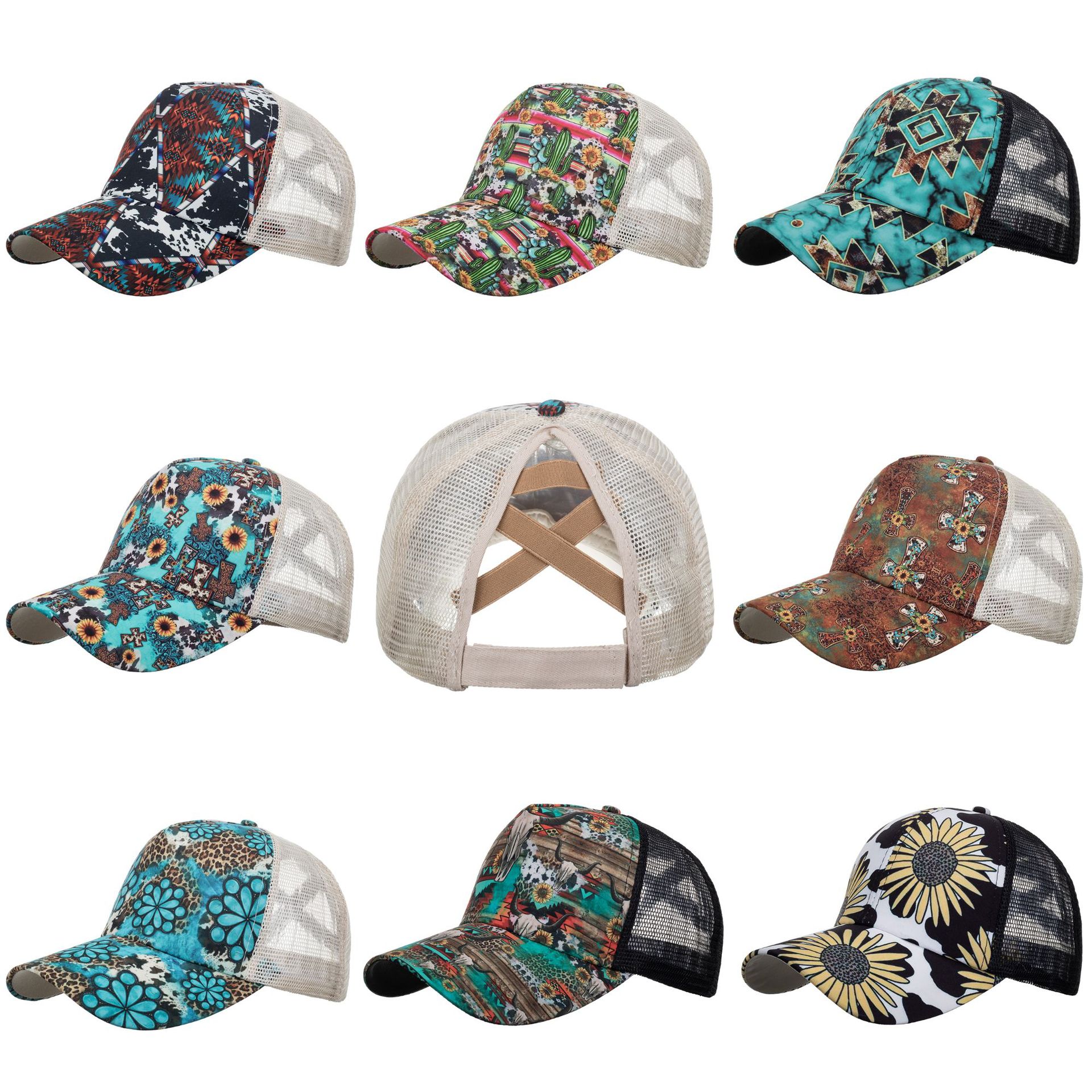 Wholesale Cross-border sply AliExpress Amazon independent station Hot Cross nytail hat