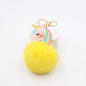 Yellow / Unicorn Pendant Keychain