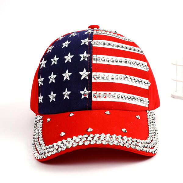 Wholesale American Flag Diamond Denim Polyester Baseball Cap