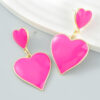 Wholesale Multi-layered Love-shaped Alloy Oil Dripping Earrings
