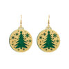 Wholesale Christmas Carved Cut-out Double-layer Alloy Glitter Earrings