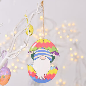 YJ Easter wooden pendant A eggshell
