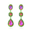 Wholesale Water Drop Crystal Color Diamonds Alloy Earrings
