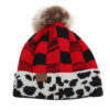 Wholesale Wool Ball Knitted Hat Leopard Plaid Autumn and Winter Warm Woolen Hat