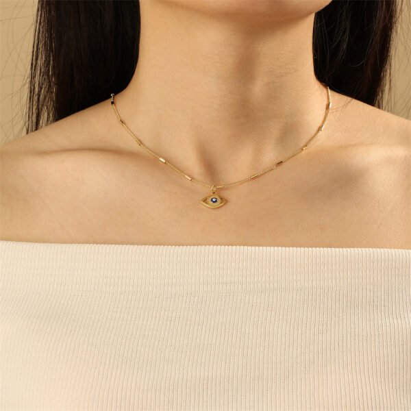 Wholesale 18K Gold Devil's Eye Oil Copper Necklace