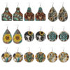 Wholesale Western Style Sunflower Cow Leather Earrings