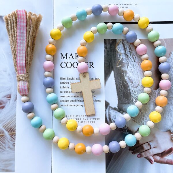 O1CN011Fgu361fNl4IkCVli_2200614213995-0-cib Wholesale Easter Cross Wooden Beads String Decorations
