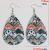 Wholesale Vintage Western Cow Pattern Droplet Leather Earrings