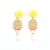 Wholesale Sports Alloy Tennis Racket Diamond Earrings