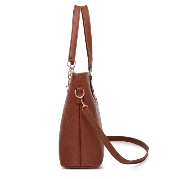 Wholesale PU Rhombus Embroidery Thread Shoulder Handbag Multi-Piece Set