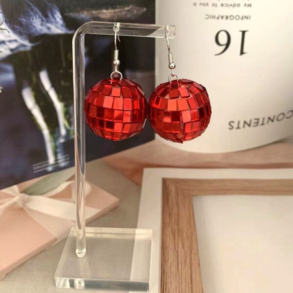 Wholesale Disco Laser Lamp Ball Glass Earrings