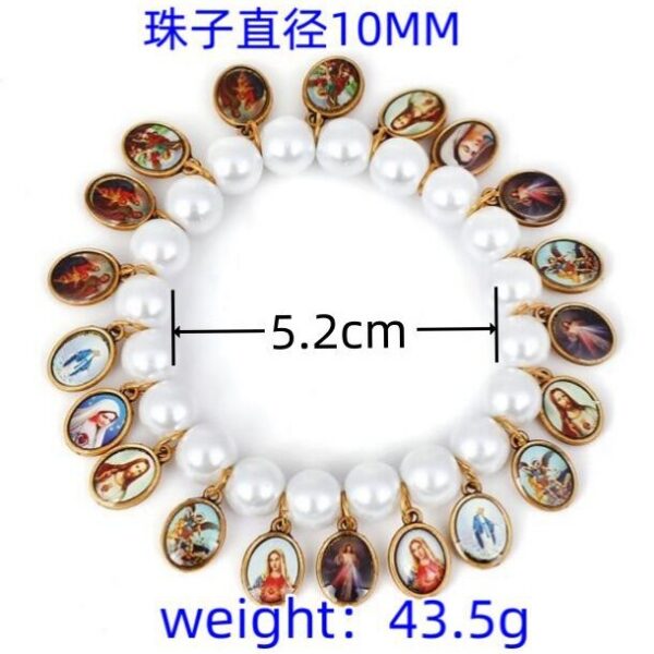 O1CN011Jm7U523OiqN6KqnE_3687567246-0-cib Wholesale Cross Holy Medal Decorated Imitation Pearl Bracelet