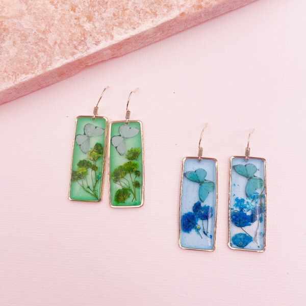 O1CN011K5vE61GNsov5FjVb_4215950611-0-cib Wholesale Butterfly Drop Glue Preserved Flower Rectangular Earrings
