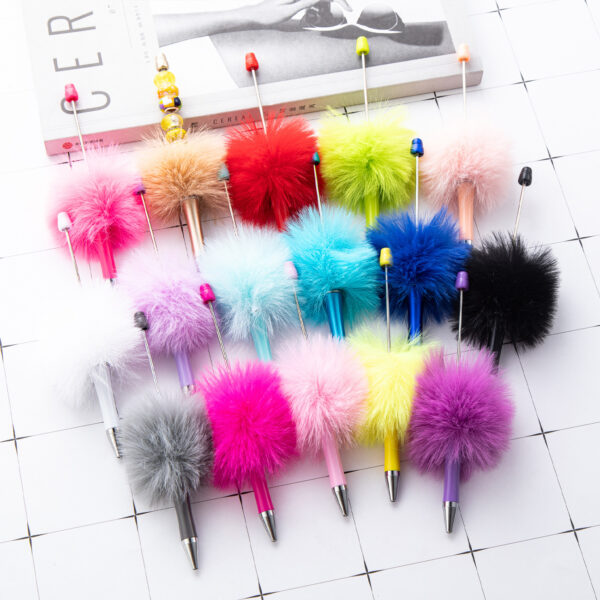 Wholesale Beadable Pens DIY Pompom Beadable Pen