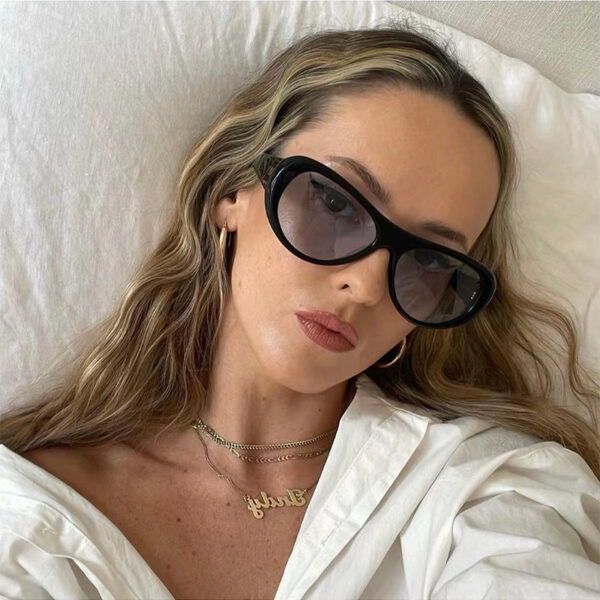 Wholesale PC Y2K Punk Futuristic Oval Big Frame Sunglasses