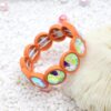 Wholesale Enamel Colored Rubber Lacquer Gemstone Flower Crystal Colored Glass Bracelet