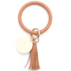 Wholesale Imitation Linen PU Leather Bracelet Keychain