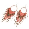 Wholesale Rice Beads Fashion Boho Style Beaded Tassel Drop Earrings