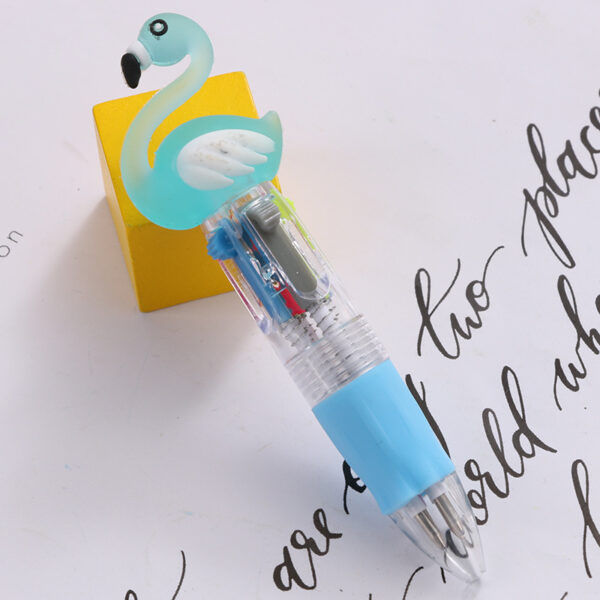 Wholesale Plastic Four-color Flamingo Ballpoint Pen